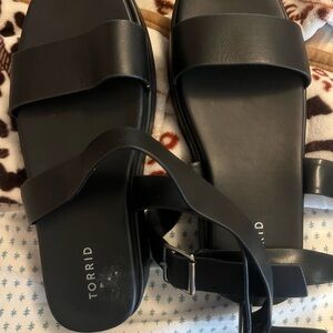 Torrid Black Strappy Sandals